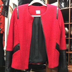 Parker Red wool - leather jacket size S